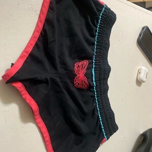 Black Shorts with Red and Blue Accents